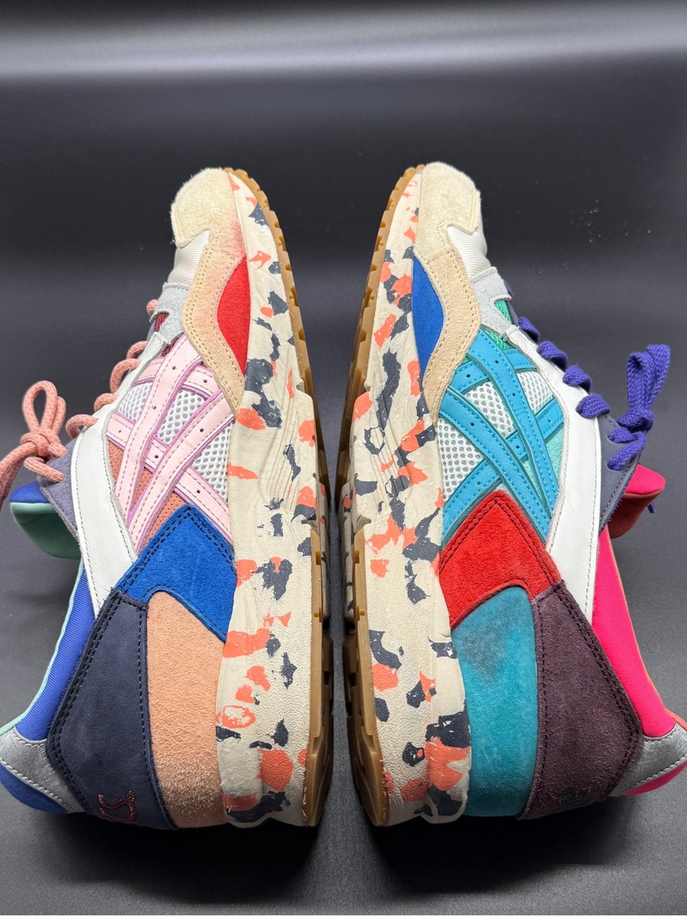 Asics Gel Lyte V "Re: Material" Sneakers Men's 12 Mismatched in Pink Aqua Wash - Picture 7 of 8